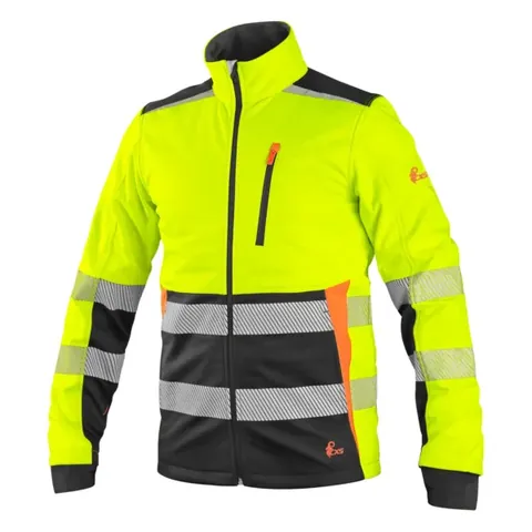 Bunda CXS BENSON, výstražná, softshell, žluto-černá