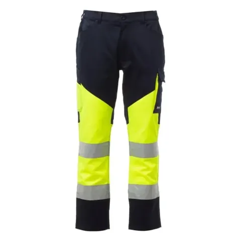 Kalhoty PAYPER WORKING, žlutá fluo/námořnická modrá