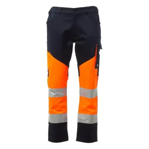 Kalhoty PAYPER WORKING, oranžová fluo/námořnická modrá